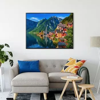 Алмазная вышивка Дом 5D DIY Алмазная мозаика Озеро Пейзаж Картина Наборы для вышивки крестом Новое поступление Художественный декор для дома Full Round 20x30CM