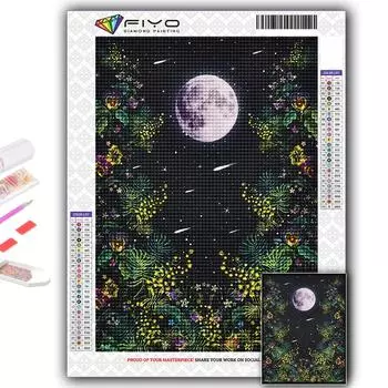 Алмазная вышивка Фаза Луны 5D DIY Алмазная картина Вышивка крестом Стразы Full Round 20X30CM