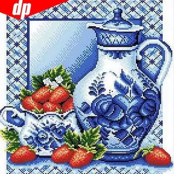 Алмазная вышивка Фрукты Алмазная картина Полная чашка Алмазная мозаика Мультфильм Изображение 30x30