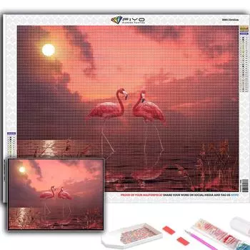 Алмазная вышивка Геометрические животные 5D DIY Алмазная картина Вышивка крестом Горный хрусталь Full Round 20X30CM