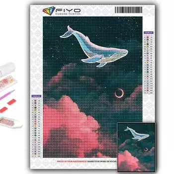 Алмазная вышивка Художественная луна и звездное небо 5D DIY Алмазная картина Вышивка крестиком Горный хрусталь Full Round 20X30CM