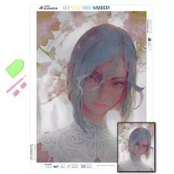 Алмазная вышивка Эльфы Полный квадратный/круглый Новое поступление 3D DIY Алмазная картина Беловолосый холодный эльф Изображение горного хрусталя Вышивка Крестом Настенное искусство Full Round (20X30CM)