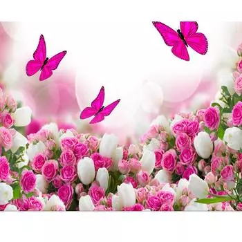 Алмазная вышивка картина изысканный стежок мозаики цветы и бабочки картина домашний декор 20X30CM