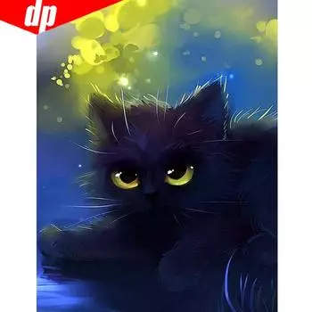Алмазная вышивка Кот 5D DIY Вышивка крестиком Рукоделие Алмазная картина 20X30CM