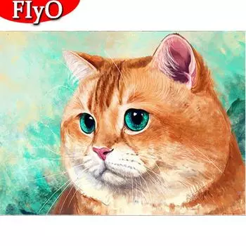 Алмазная вышивка кота полный квадратный набор для рукоделия Новое поступление 5D алмазная живопись животное изображение горный хрусталь Декор для дома Full Round 20X30CM