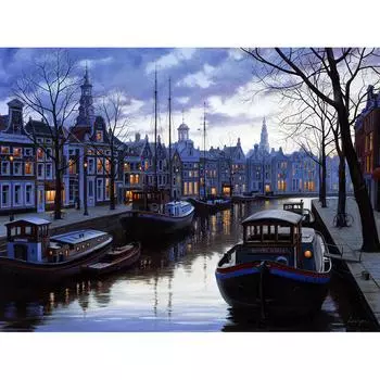 Алмазная вышивка Красивая деревня DIY Алмазная картина Вышивка крестом Дрель Мозаика Декор Картины 20X30CM