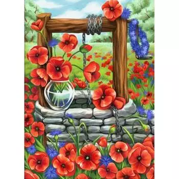 Алмазная вышивка красные цветы 5d алмазная живопись Алмазная мозаика картина из горного хрусталя вышивка крестиком домашний декор 20X30CM