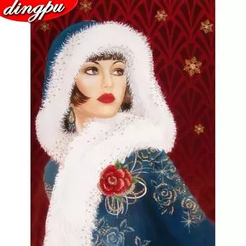 Алмазная вышивка Красота 5d Алмазная картина Вышивка крестом Полный круглый бриллиант Мозаика 20X30CM