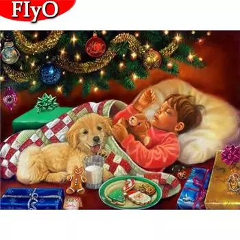 Алмазная вышивка крестиком детская алмазная живопись 5D мультяшная мозаика рукоделие рождественские украшения для дома Full Round (20X30CM)