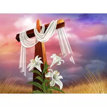 Алмазная вышивка крестом Христианский крест Алмазная картина Домашний декор 20X30CM