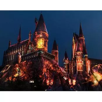 Алмазная вышивка крестом Ночной замок Круглая алмазная вышивка 5D Мозаика Домашний декор Алмазные головоломки Наборы 20X30CM