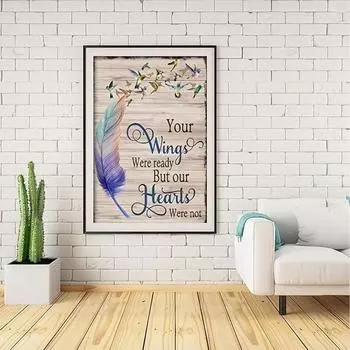 Алмазная вышивка крестом Птица Перо Цветок 5D DIY Алмазная вышивка Вода Алмазная живопись Украшение для гостиной дома Full Round 20x30CM