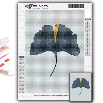 Алмазная вышивка Листья гинкго 5D DIY Алмазная картина Вышивка крестом Горный хрусталь Full Round 20X30CM