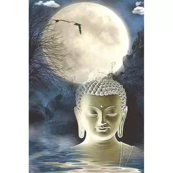 Алмазная вышивка Луна Будда 5D DIY Алмазная картина Алмазная мозаика Фотографии Домашний декор 20X30CM