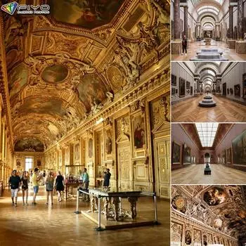 Алмазная вышивка Лувр Музей 5D DIY Алмазная картина Вышивка крестом Стразы Full Round 20X30CM