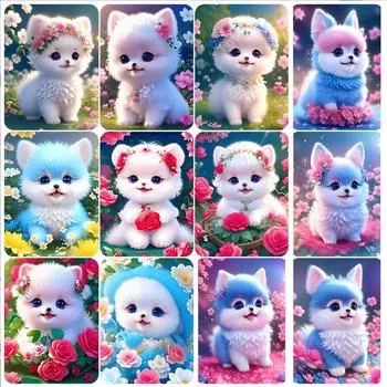 Алмазная вышивка милые котята вышивка крестиком алмазная живопись кошка животное цветок полная квадратная круглая мозаика домашний декор подарок Full Round 20x30CM