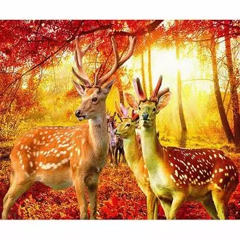 Алмазная вышивка милый пятнистый олень 5D DIY Алмазная картина Алмазная мозаика фотографии домашний декор 20X30CM