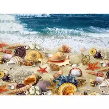 Алмазная вышивка Морские ракушки на берегу моря Алмазная картина 20X30CM