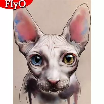 Алмазная вышивка Мозаика Кот Полный квадратный/круглый Алмазная картина Вышивка крестиком Животное подарок ручной работы Full Round 20X30CM