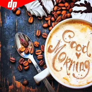 Алмазная вышивка Мультфильм Алмазная картина Кофе Полный круглый Мозаика Подарок Вышивка крестом 30x30CM