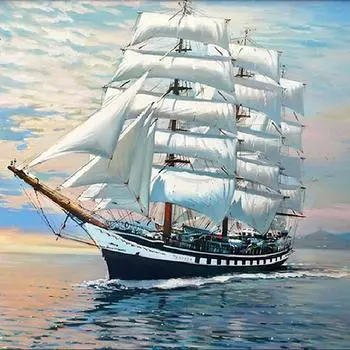 Алмазная вышивка Парусник для настенного декора 30x30CM