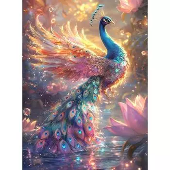 Алмазная вышивка Павлин Круглые алмазные картины Комплект со стразами Мозаика животных Распродажа Подарок своими руками Full Round 20x30CM
