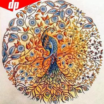 Алмазная вышивка Павлин Полный круглый Мозаика Алмазная картина Животное Вышивка крестом 30x30CM