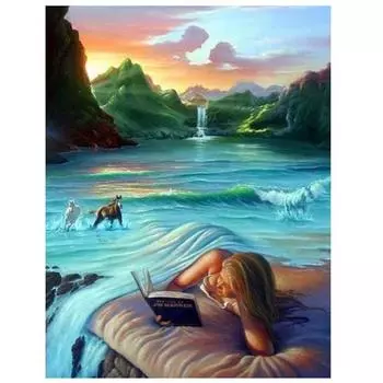 Алмазная вышивка Пейзаж 5D Алмазная картина Мозаика Вышивка крестом Даймонд Картина Полная дрель 15*20cm