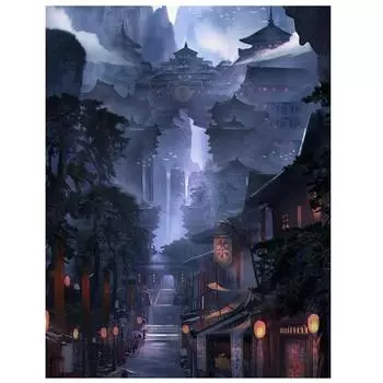 Алмазная вышивка Пейзаж 5D Алмазная картина Полная дрель Набор для вышивания Алмазная живопись Полная дрель 15*20cm