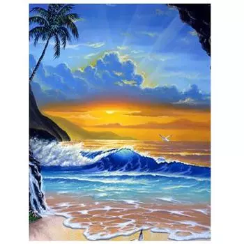 Алмазная вышивка Пейзаж Алмазная картина 5D Полный набор для рукоделия Алмазная живопись Полная дрель 15*20cm