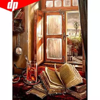 Алмазная вышивка Пейзаж Алмазная картина Полная круглая книга прибытия Стразы Фотографии 20X30
