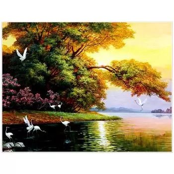 Алмазная вышивка Пейзаж ручной работы Алмазная картина Рукоделие Мозаика Вышивка крестом Домашний декор 20X30CM