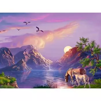 Алмазная вышивка Пейзажи Стразы Картины Алмазная картина Горная Алмазная мозаика Вышивка крестиком 20X30CM
