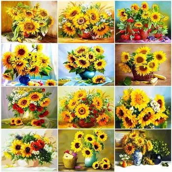 Алмазная вышивка Подсолнух, Новое поступление, алмазная живопись, полный цветок, стразы, картина, мозаика, искусство, подарок ручной работы Full Round 20X30CM красный