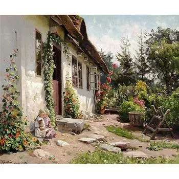 Алмазная вышивка, полная круглая алмазная мозаика, полная «сельская местность», алмазная роспись, крест, стразы 20X30CM