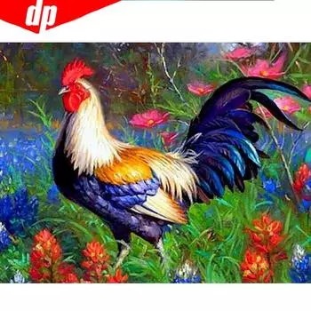 Алмазная вышивка Полная круглая мозаика Животное 5D DIY Алмазная картина 20X30CM
