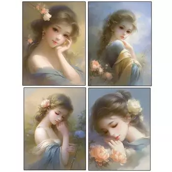 Алмазная вышивка, полная квадратная круглая мозаика, портрет девушки из мультфильма, 5D, сделай сам, алмазная живопись, вышивка крестом, украшение комнаты Full Round 20x30CM