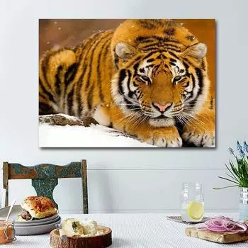 Алмазная вышивка Полный дисплей 5d Алмазная картина Тигр Алмазная мозаика Животные Вышивка крестом 20X30CM