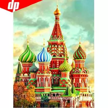 Алмазная вышивка Полный дисплей Церковь 5D Алмазная картина Полная алмазная мозаика Изображение 20X30
