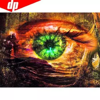 Алмазная вышивка Полный дисплей Мультфильм Алмазная картина Круглые камни Глаз Алмаз 20X30