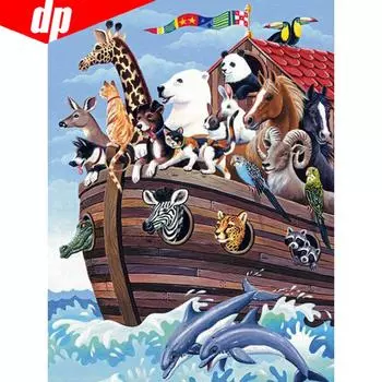 Алмазная вышивка Полный дисплей Животное Алмазная мозаика Алмазная картина Полный круглый DIY Вышивка крестом 20X30CM