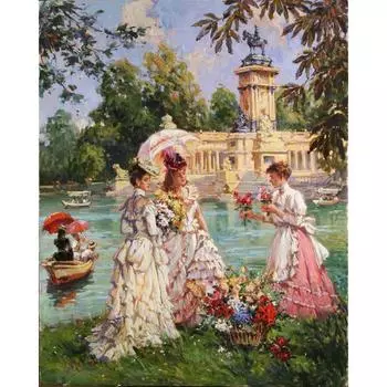 Алмазная вышивка Полный круглый Алмазная мозаика Аристократические женщины Алмазная картина Вышивка крестом 20X30CM