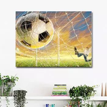 Алмазная вышивка Полный круглый DIY 5D Алмазная картина Вышивка крестом Пейзаж Футбол Рукоделие 20X30CM