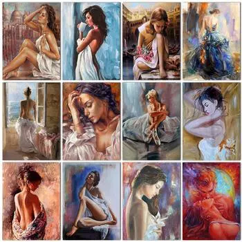 Алмазная вышивка полуобнаженная женщина картина стразами алмазная живопись полная квадратная дрель Алмазная мозаика украшение дома Full Round 20x30CM