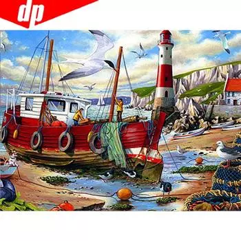 Алмазная вышивка Природа Паром 5d Алмазная картина Полная дрель Круглый живописный алмаз 20X30