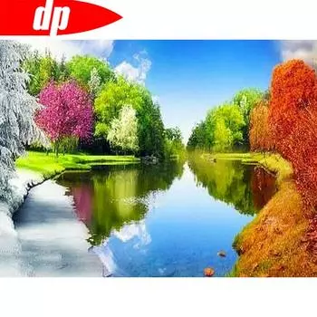 Алмазная вышивка Природа Полный Круглый Алмазная Мозаика Живописное Алмазное Искусство Изображение Стразов 20X30CM