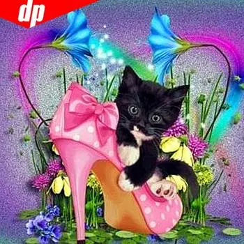 Алмазная вышивка Природа Животные Алмазная картина с круглыми камнями Кошка Хобби Ремесленные фотографии 30x30