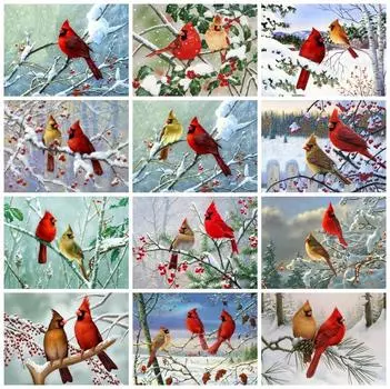 Алмазная вышивка птица вышивка крестиком Новое поступление 5D алмазная живопись животных горный хрусталь комплект мозаика зимний подарок ручной работы 20X30CM красный