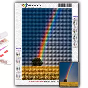 Алмазная вышивка Радуга 5D DIY Алмазная картина Вышивка крестом Стразы Full Round 20X30CM