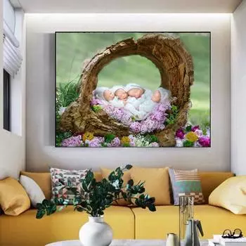 Алмазная вышивка Распродажа Ангелы Детские 5D Алмазная картина Вышивка крестиком Алмазный кристалл Свадебный декор 20X30CM